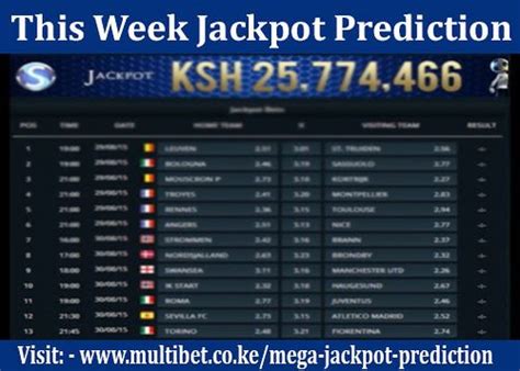 venas jackpot prediction this week This week’s Midweek jackpot amount is Ksh 26